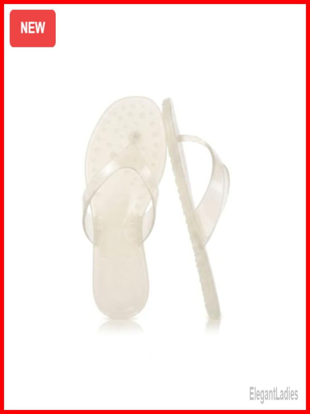Clear Jelly Flat Thong Flip Flops Summer Beach Slide Sandals Non-Slip
